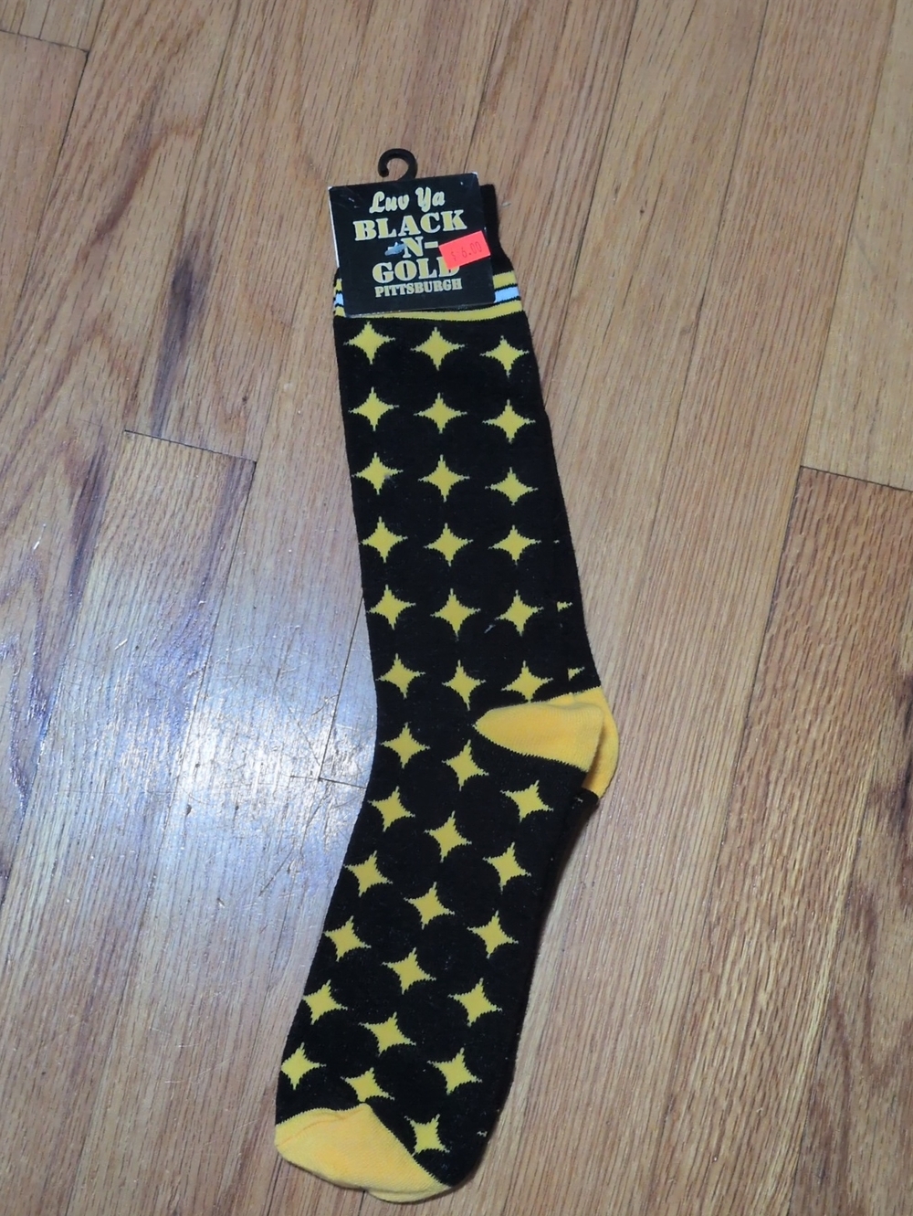 Black & Gold Patterned Men’s Crew Socks Pittsburgh